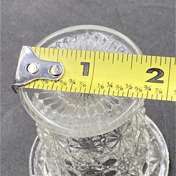 Vintage Fenton Daisy & Button Toothpick Holder Pressed Clear Glass Mid Century - Picture 7 of 9